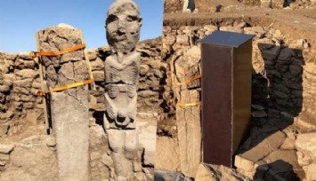 Cinsel organı görünen heykele kamuflaj