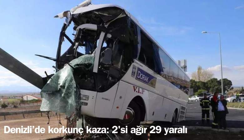 Denizli'de korkunç kaza: 2'si ağır 29 yaralı