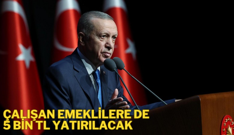 Erdoğan'dan müjde: Çalışan emekli ve çiftçilere de 5 bin TL ödenecek