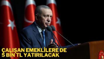 Erdoğan'dan müjde: Çalışan emekli ve çiftçilere de 5 bin TL ödenecek