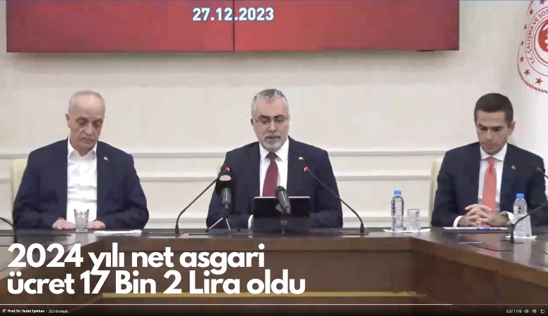 2024 yılı net asgari ücretİ 17 Bin 2 Lira oldu