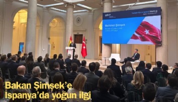Bakan Şimşek'e İspanya'da yoğun ilgi