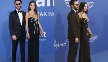 Hakan Sabancı'yla Hande Erçel elele poz verdi