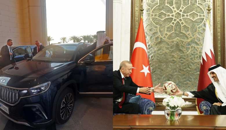 Cumhurbaşkanı Erdoğan TOGG, Katar emiri Al Sani top hediye etti