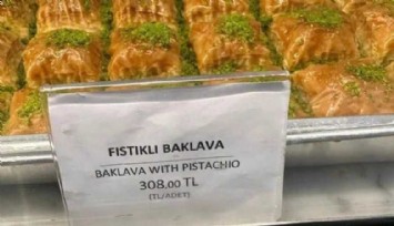 İstanbul Havalimanı'nda 1 dilim baklava 308 liraya satılıyor