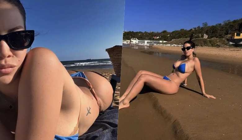 Wanda Nara halk plajında denize girdi