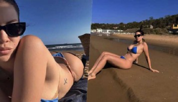 Wanda Nara halk plajında denize girdi
