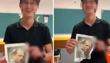 Atatürk resmine uygunsuz harekete gözaltı