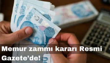 Memur zammı kararı Resmi Gazete'de