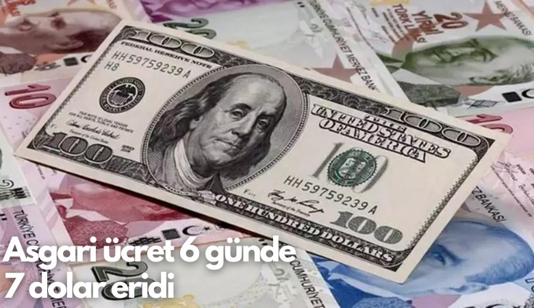 Asgari ücret 6 günde 7 dolar eridi