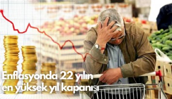 Enflasyonda 22 yılın en yüksek yıl kapanışı