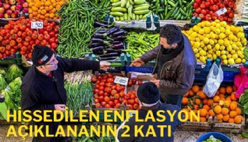 Hissedilen enflasyon açıklananın 2 katı