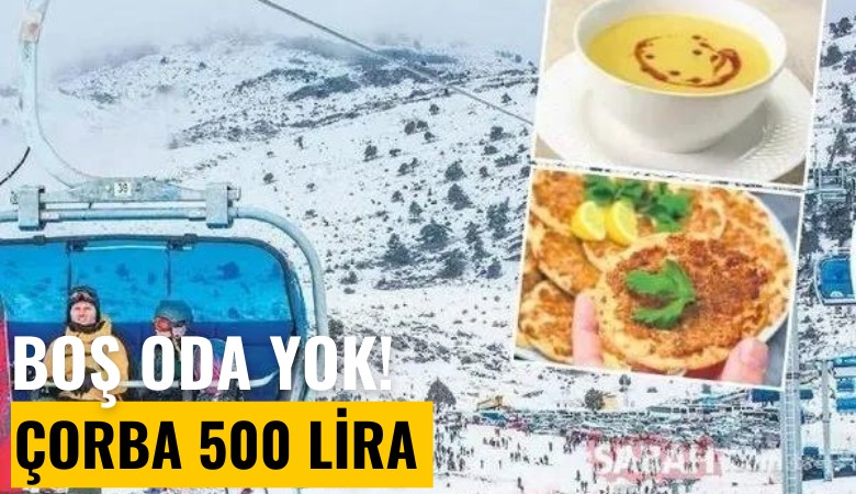 Kayak merkezlerinde boş oda yok! Çorba 500 Lira