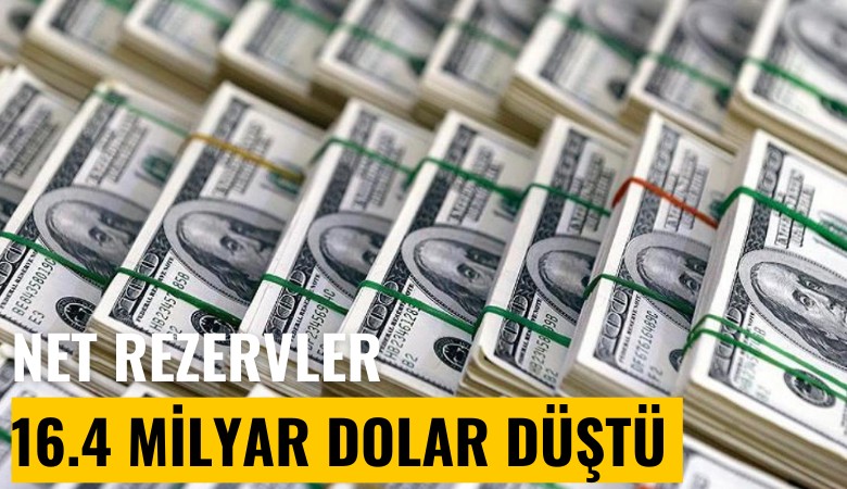 Net rezervler 16.4 milyar dolar düştü