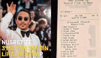 Nusret'te 3 milyon 256 bin liralık hesap dudak uçuklattı; Bir dilim baklava 3 bin 430 lira
