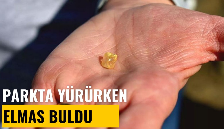 Parkta yürüyüşe çıktı, elmas buldu