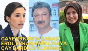 TCMB Başkanı Gaye Erkan'ın babası  Erol Erkan 4 bin liraya  çay bardağı aldırmış