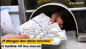JP Morgan'dan dolar tahmini: O tarihte 45 lira olacak