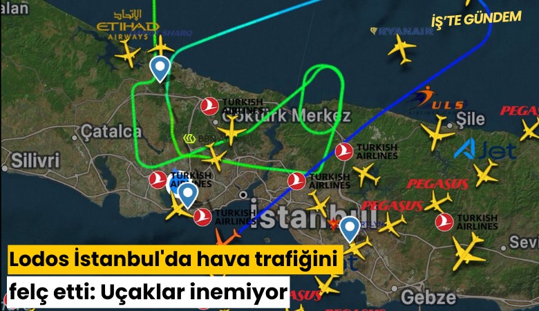 Lodos İstanbul'da hava trafiğini felç etti: Uçaklar inemiyor