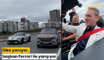 Ülke yanıyor, başkan Ferrari ile yarışıyor