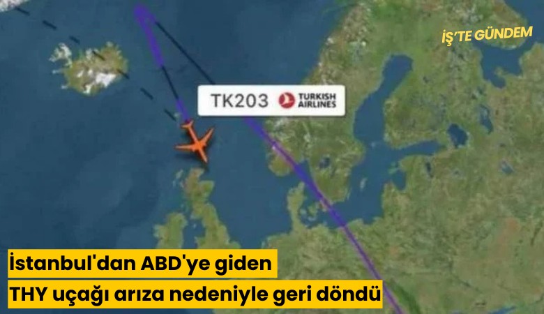 İstanbul'dan ABD'ye giden uçak arıza nedeniyle geri döndü