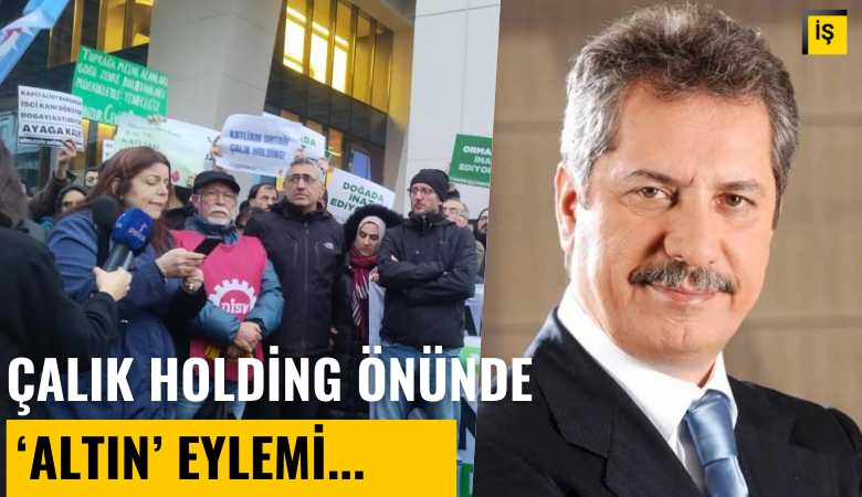 Çalık Holding önünde 'Altın' eylemi