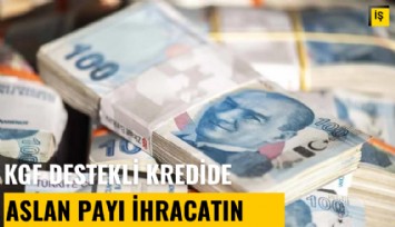 KGF destekli kredide aslan payı ihracatın