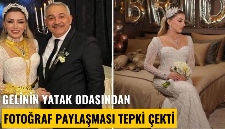 Gelinin yatak odasından fotoğraf paylaşması tepki çekti