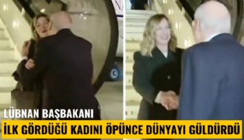 Lübnan başbakanı ilk gördüğü kadını öpünce dünyayı güldürdü