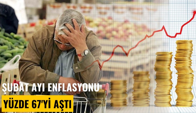 Şubat ayı enflasyonu yüzde 67'yi aştı