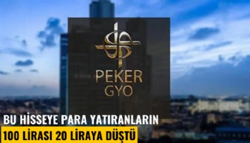 Bu hisseye para yatıranların 100 lirası 20 liraya düştü