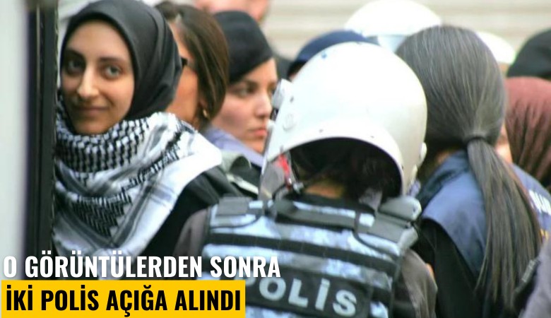 O görüntülerden sonra iki polis açığa alındı