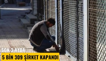 Son 3 ayda 5 bin 309 şirket kapandı