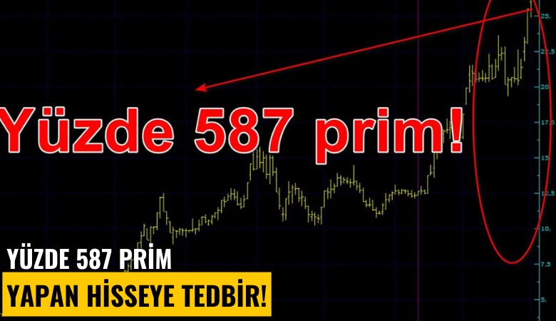 Yüzde 587 prim yapan hisseye tedbir!