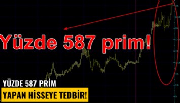 Yüzde 587 prim yapan hisseye tedbir!