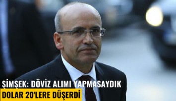Şimşek: Döviz alımı yapmasaydık dolar 20'lere düşerdi