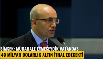 Şimşek: Müdahale etmeseydik vatandaş 40 milyar dolarlık altın ithal edecekti