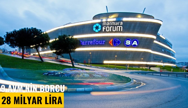 Konkordato alan 9 AVM'nin borcu 28 milyar lira