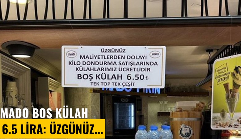 Mado'da boş külah 6.5 Lira: Üzgünüz...