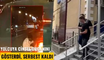 Yolcuya cinsel organını gösterdi, serbest kaldı