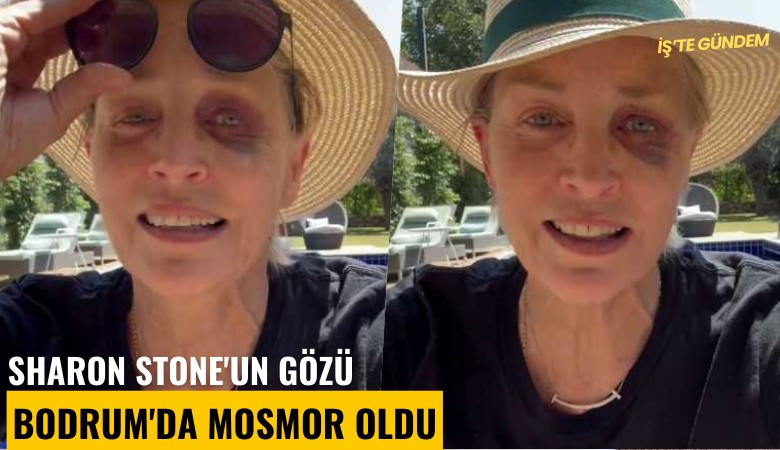 Sharon Stone'un gözü Bodrum'da mosmor oldu