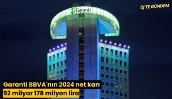 Garanti BBVA'nın 2024 net karı 92 milyar 178 milyon lira