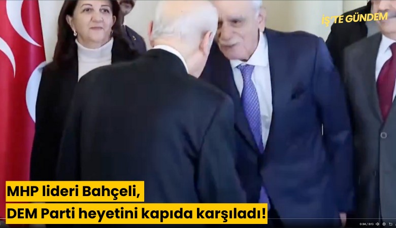 MHP lideri Bahçeli, DEM Parti heyetini kapıda karşıladı!