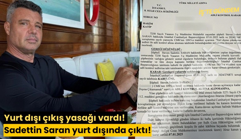 Yurt dışı çıkış yasağı vardı! Sadettin Saran yurt dışında çıktı!