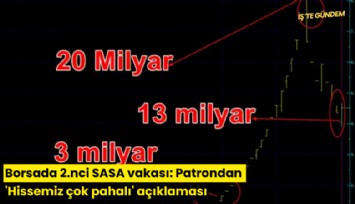 Borsada 2.nci SASA vakası: Patrondan 'Hissemiz çok pahalı' açıklaması
