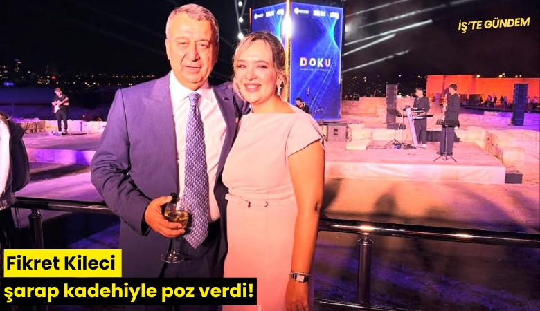 Fikret Kileci şarap kadehiyle poz verdi!