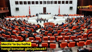 Meclis'te bu hafta hangi konular görüşülecek?