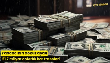 Yabancının dokuz ayda 21.7 milyar dolarlık kar transferi