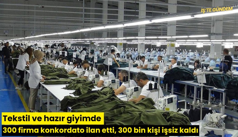 Tekstil ve hazır giyimde 300 firma konkordato ilan etti, 300 bin kişi işsiz kaldı