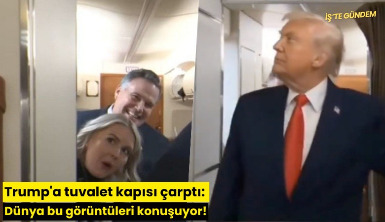 Trump'a tuvalet kapısı çarptı: Dünya bu görüntüleri konuşuyor!